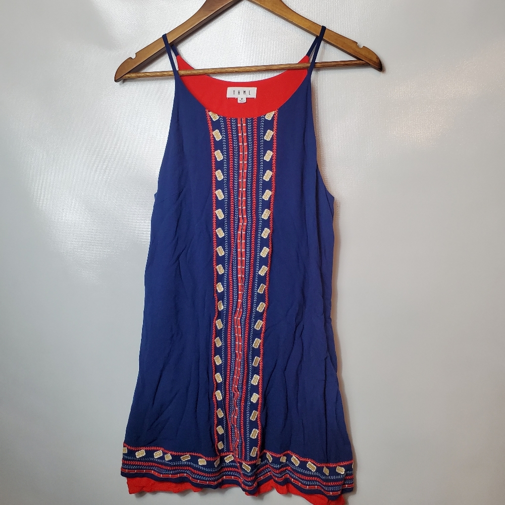 TMHL Embroidered Tank Top Spaghetti Strap Top